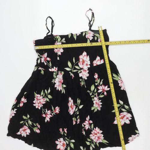 Apricot Women’s Black Floral Viscose Slip Dress Size 12