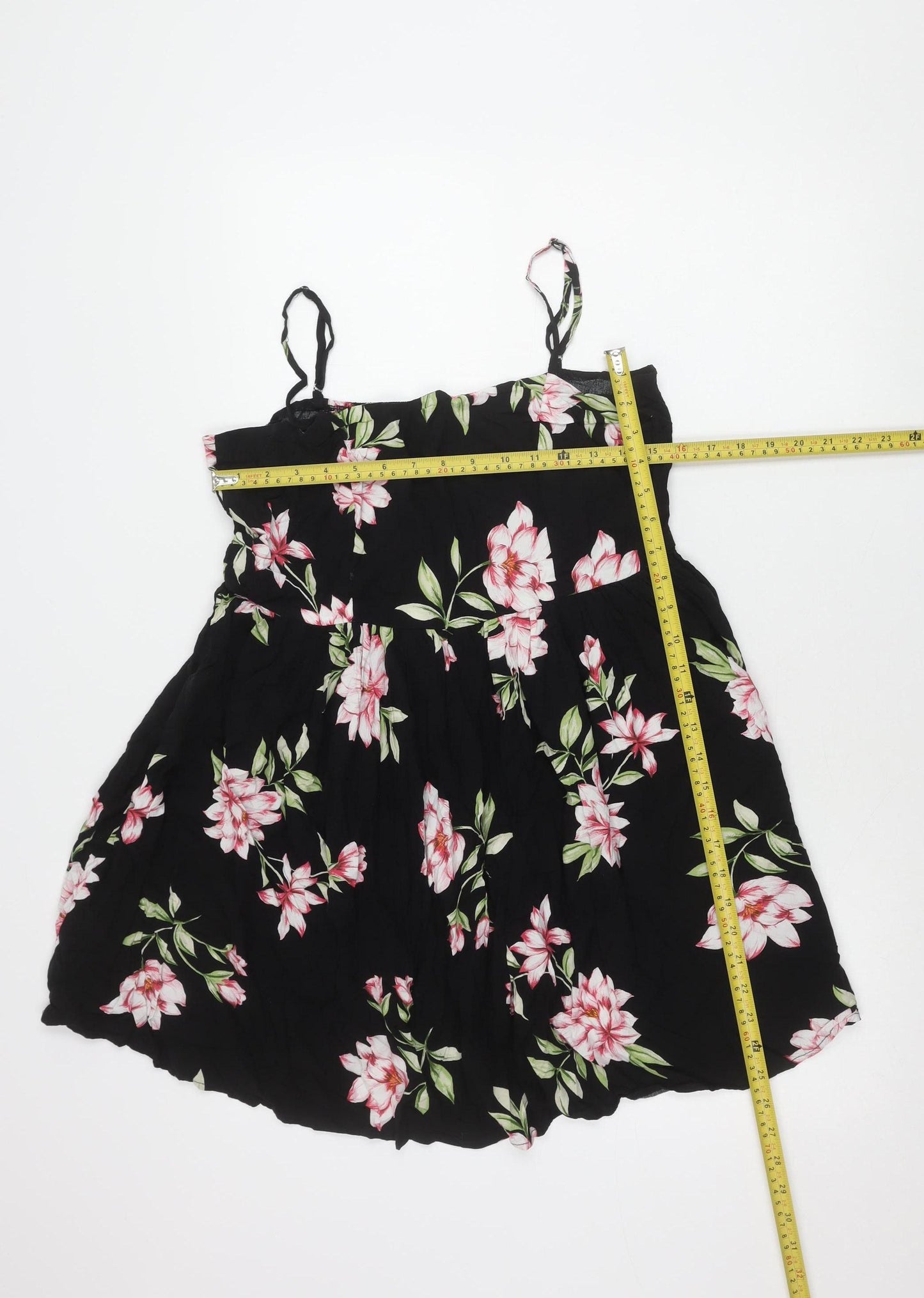 Apricot Women’s Black Floral Viscose Slip Dress Size 12