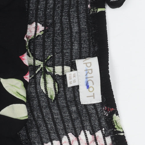 Apricot Women’s Black Floral Viscose Slip Dress Size 12