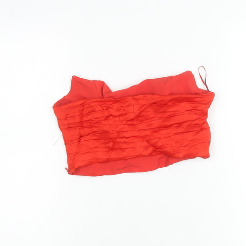 Zara Women Red Satin Camisole Top S Sweetheart Neck Spaghetti Strap