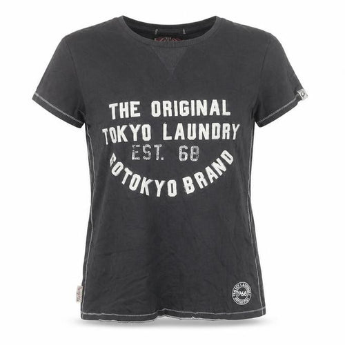 Tokyo Laundry Teens Black Cotton Crew Neck T-Shirt Size 9/10