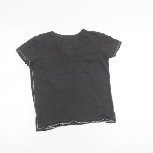 Tokyo Laundry Teens Black Cotton Crew Neck T-Shirt Size 9/10