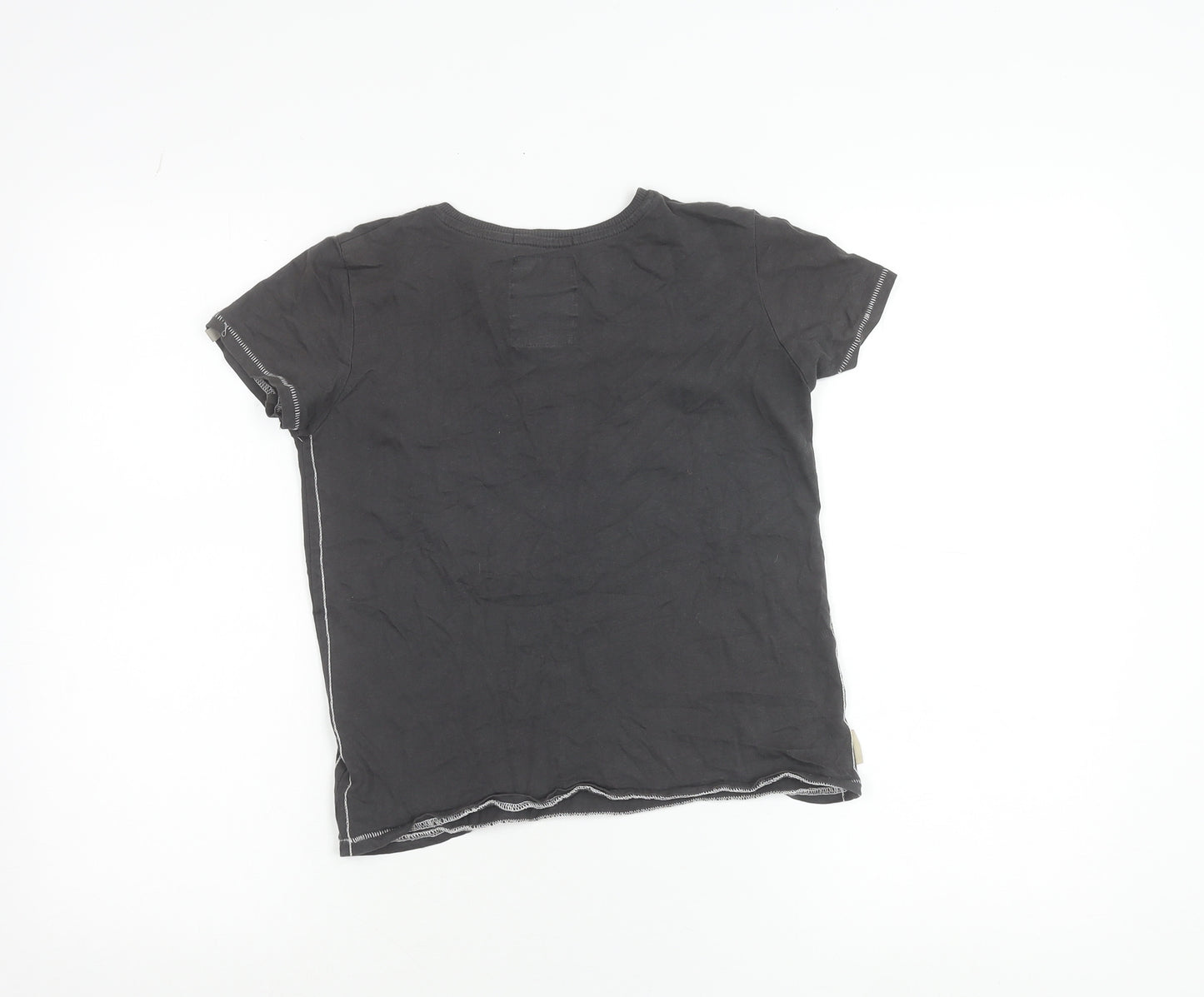 Tokyo Laundry Teens Black Cotton Crew Neck T-Shirt Size 9/10