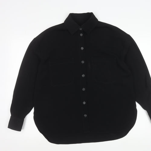 Next Women’s Black Button-Up Long Sleeve Polyester Shirt Size 10