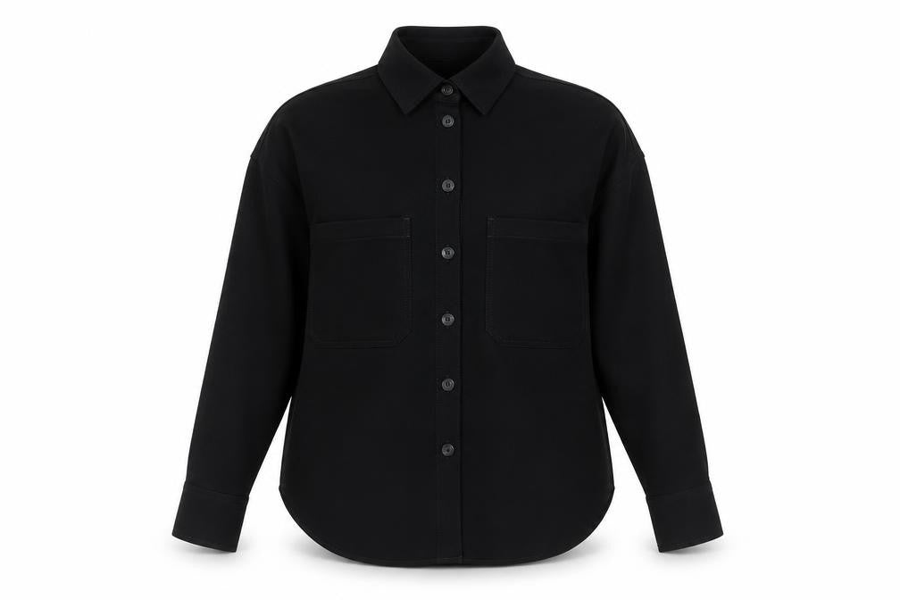 Front view of Next Women’s Black Button-Up Long Sleeve Polyester Shirt, size UK 10