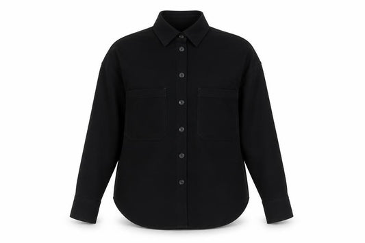 Front view of Next Women’s Black Button-Up Long Sleeve Polyester Shirt, size UK 10
