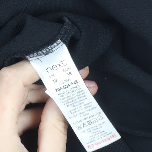Next Women’s Black Button-Up Long Sleeve Polyester Shirt Size 10