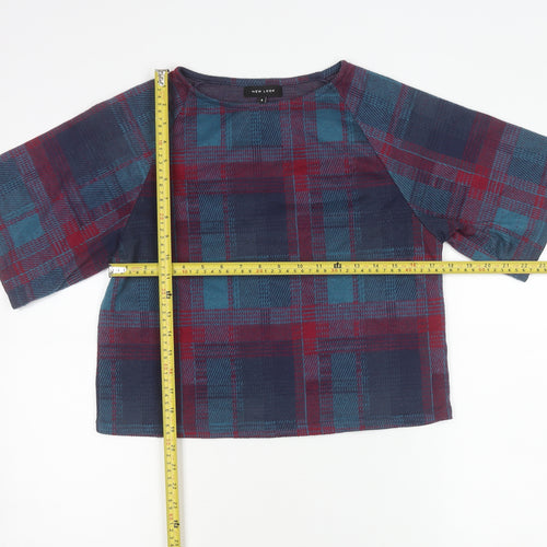 New Look Womens Multicoloured Plaid Blouse Size 8 Tunic Top