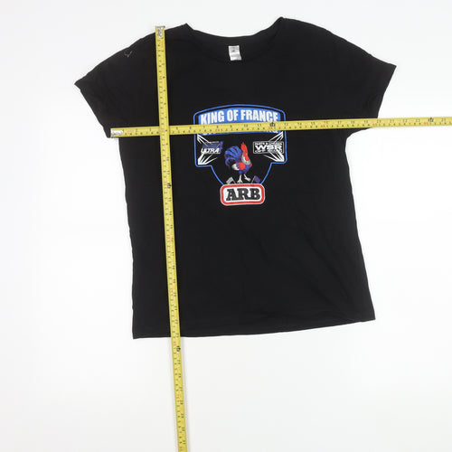 B&C Women’s Black Racing Graphic T-Shirt M Cotton Crew Neck