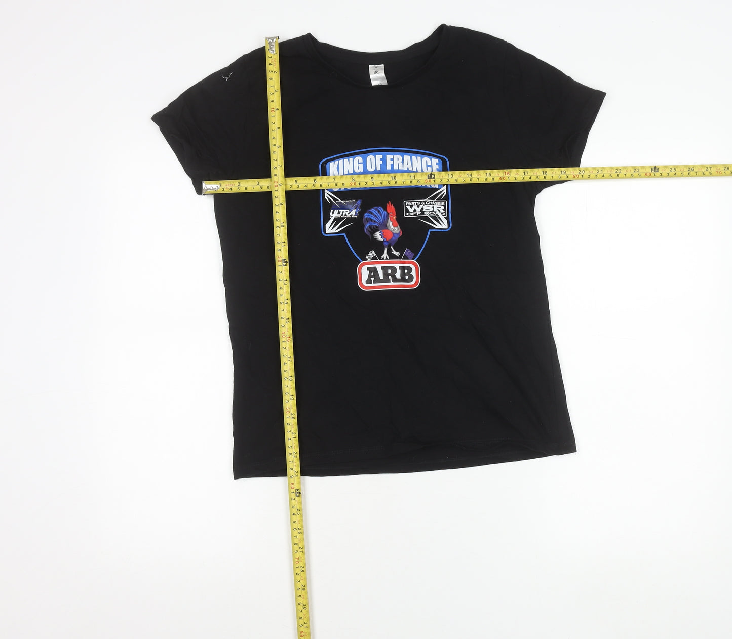 B&C Women’s Black Racing Graphic T-Shirt M Cotton Crew Neck