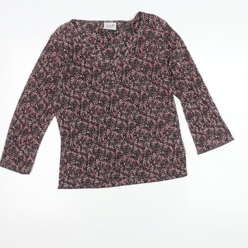 Next Womens Multicoloured Polka Dot Blouse Size 14 Boat Neck 3/4 Sleeve