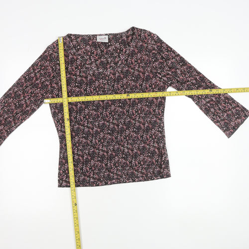 Next Womens Multicoloured Polka Dot Blouse Size 14 Boat Neck 3/4 Sleeve