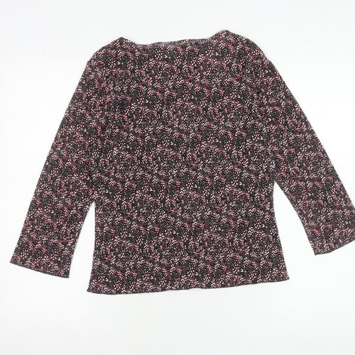 Next Womens Multicoloured Polka Dot Blouse Size 14 Boat Neck 3/4 Sleeve