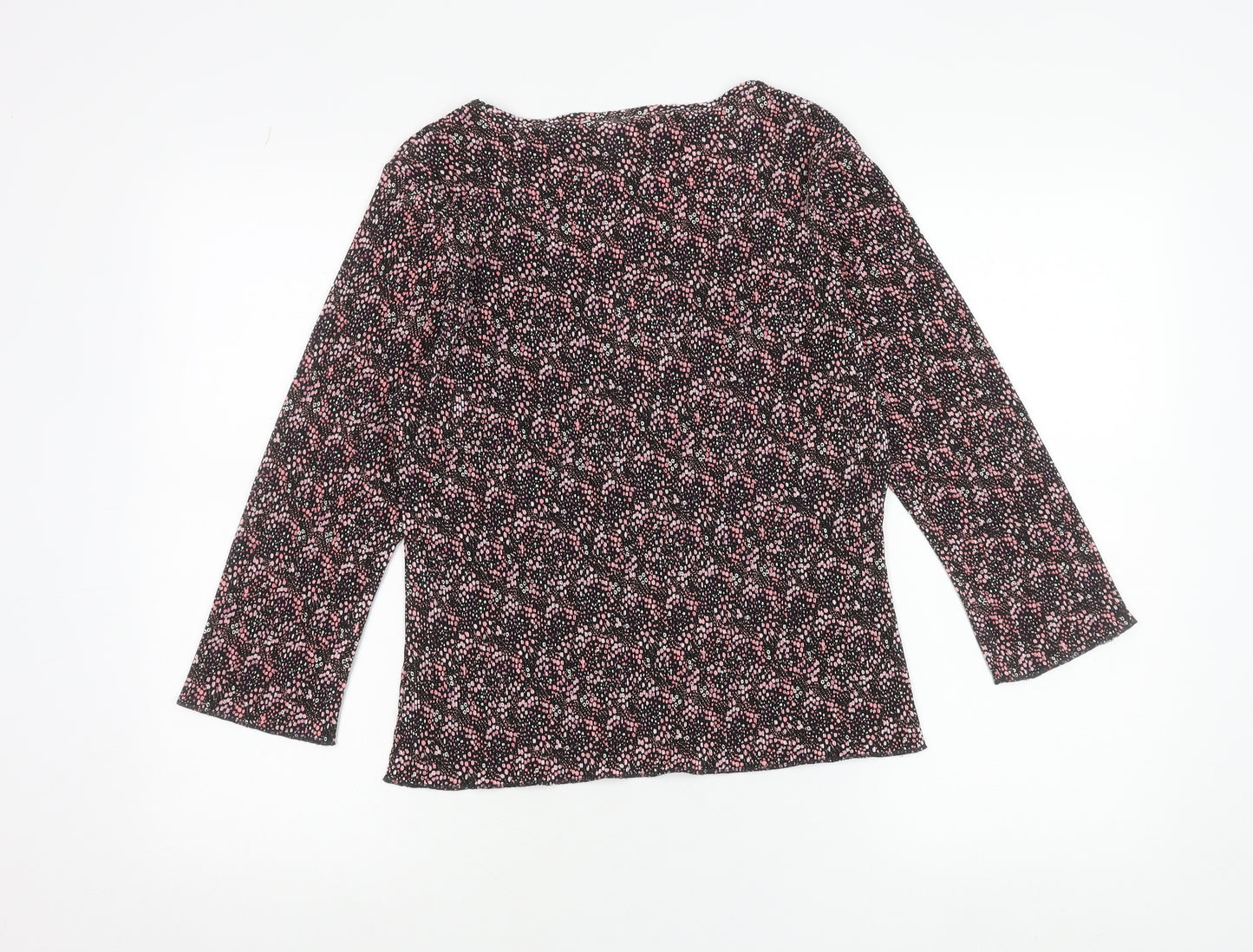 Next Womens Multicoloured Polka Dot Blouse Size 14 Boat Neck 3/4 Sleeve