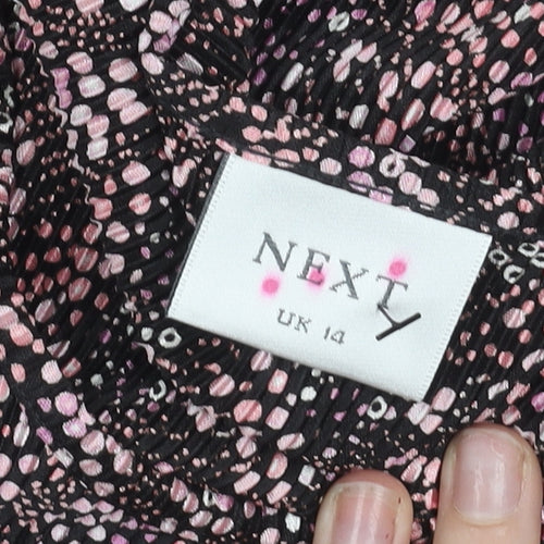 Next Womens Multicoloured Polka Dot Blouse Size 14 Boat Neck 3/4 Sleeve