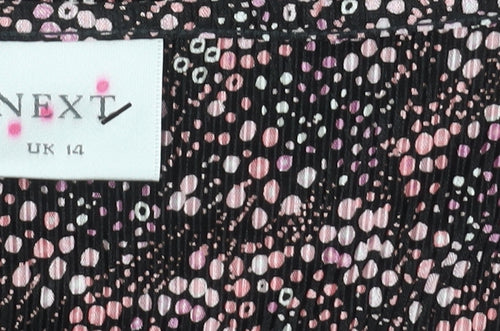 Next Womens Multicoloured Polka Dot Blouse Size 14 Boat Neck 3/4 Sleeve