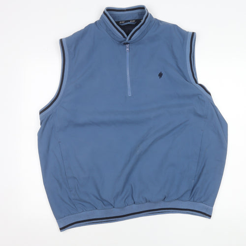 Marks and Spencer Men's Blue XL 44-46" Golf Waistcoat 1/4 Zip Polyester