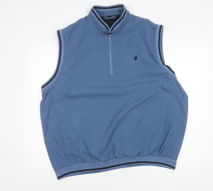 Marks and Spencer Men's Blue XL 44-46" Golf Waistcoat 1/4 Zip Polyester