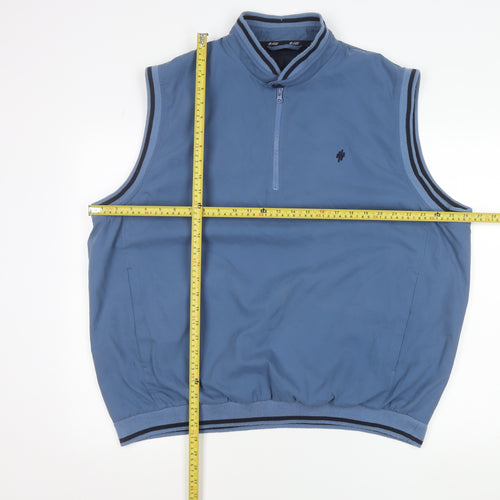 Marks and Spencer Men's Blue XL 44-46" Golf Waistcoat 1/4 Zip Polyester