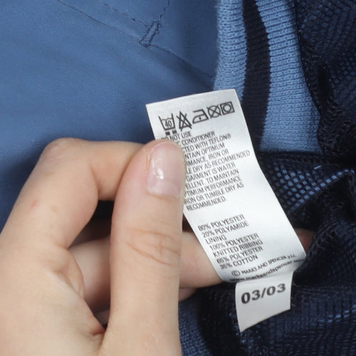 Marks and Spencer Men's Blue XL 44-46" Golf Waistcoat 1/4 Zip Polyester