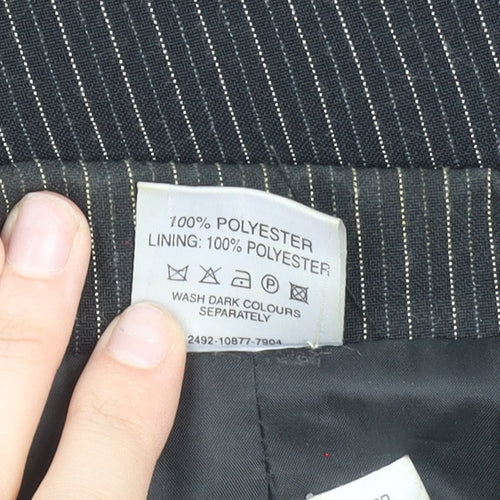 Xe Women’s Black Pinstripe Suit Jacket Size 16 Lined Business Blazer