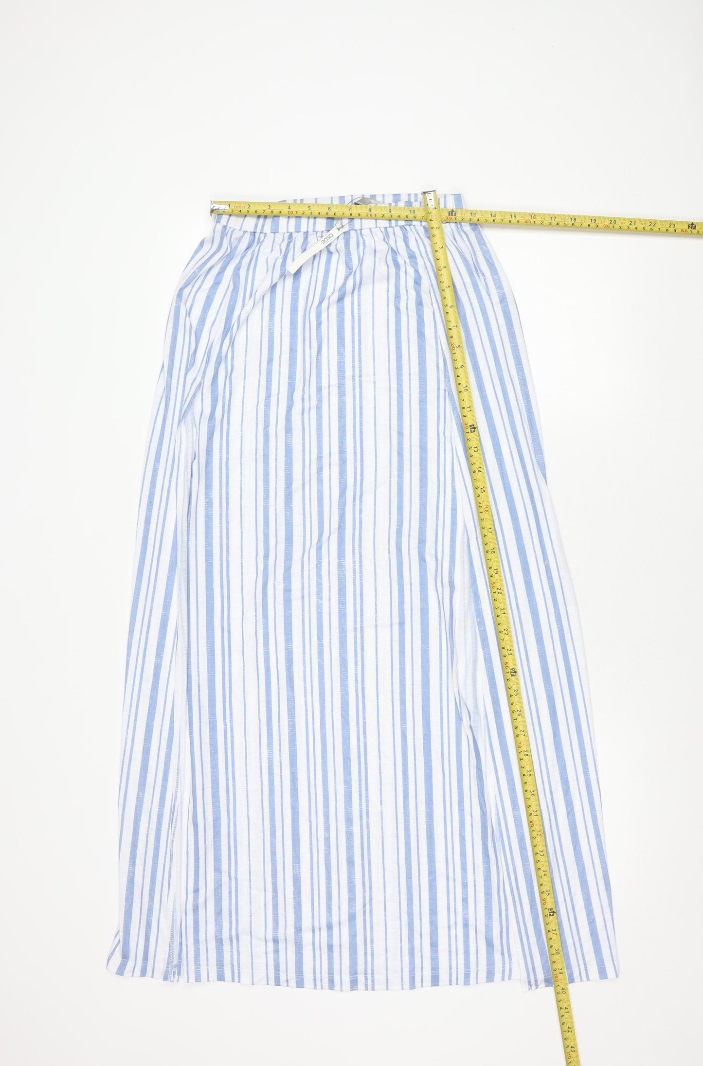 ASOS Women’s Blue Striped Midi A-Line Skirt Size 8 Polyester Elastane