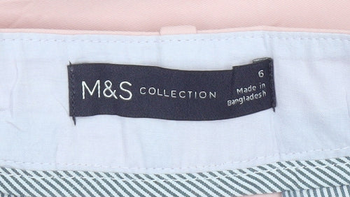 Marks and Spencer Women Pink Chino Trousers Size 6 Slim Fit Workwear