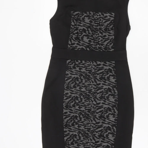 Next Women’s Black Grey Animal Print Sheath Dress Size 8