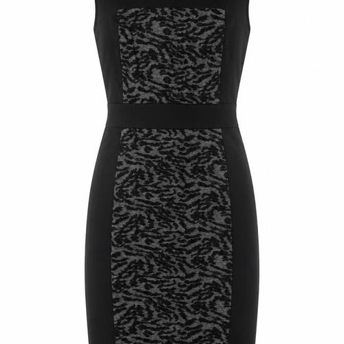 Next Women’s Black Grey Animal Print Sheath Dress Size 8
