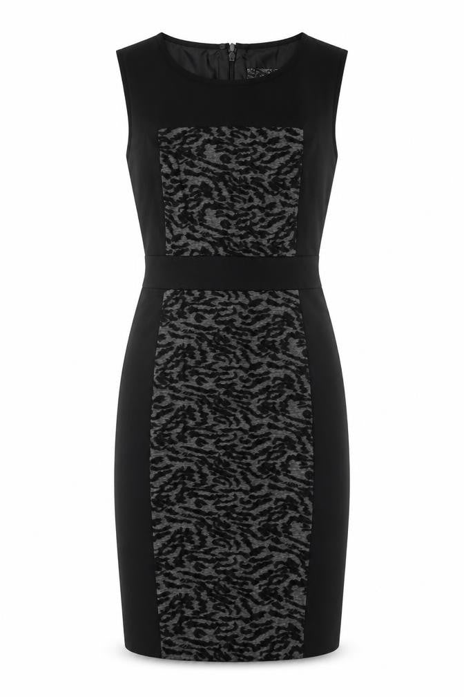 Next Women’s Black Grey Animal Print Sheath Dress Size 8