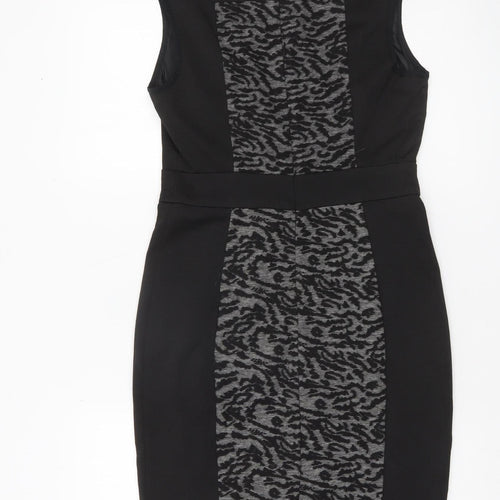 Next Women’s Black Grey Animal Print Sheath Dress Size 8