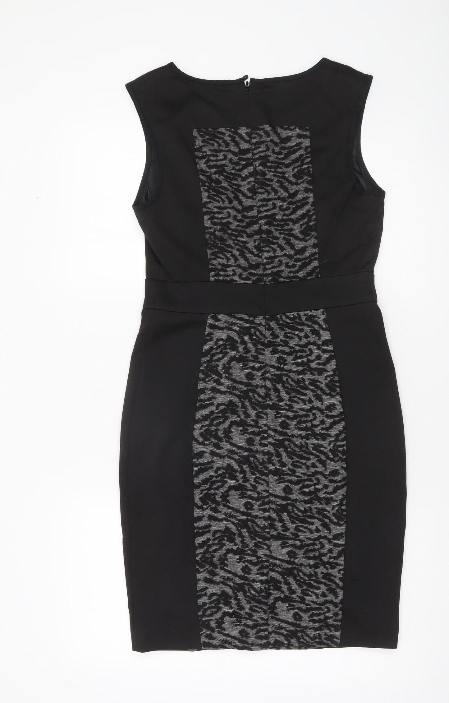 Next Women’s Black Grey Animal Print Sheath Dress Size 8