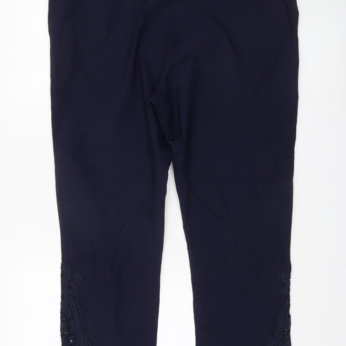 Emelia Classics Women’s Blue XL Slim Fit Leggings with Lace Accents