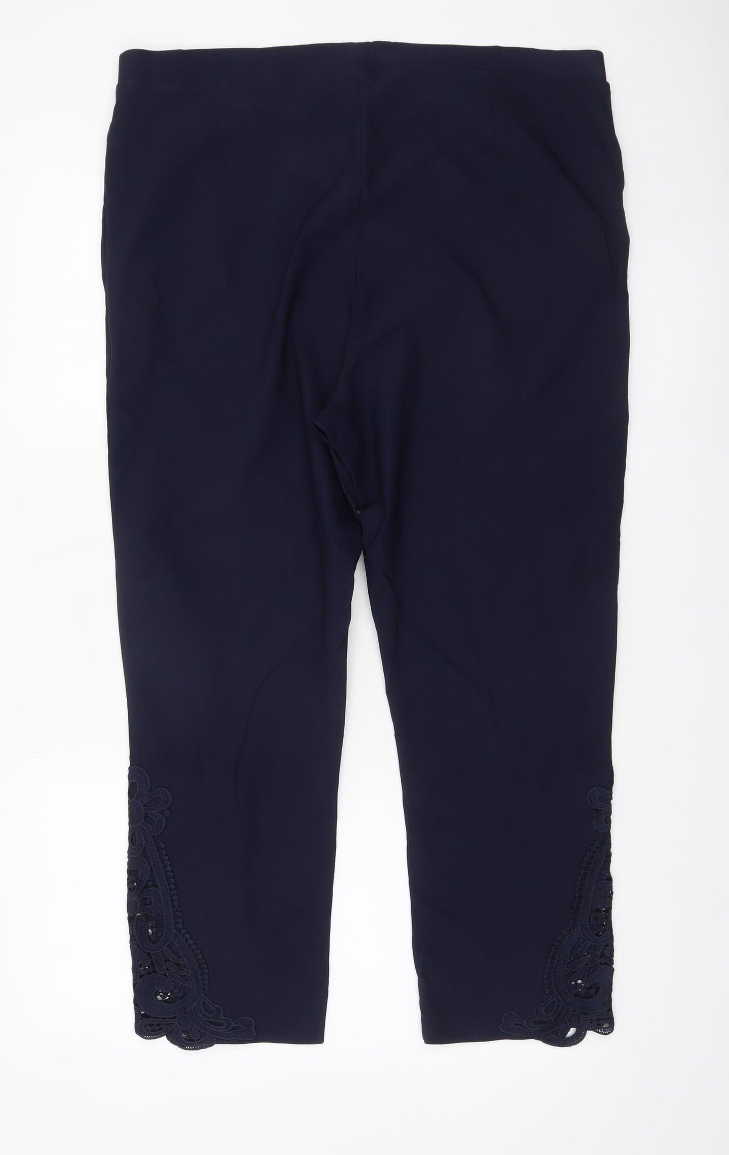 Emelia Classics Women’s Blue XL Slim Fit Leggings with Lace Accents