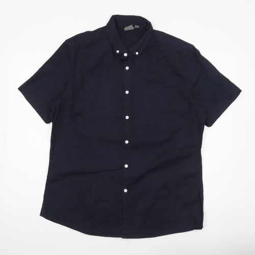 ASOS Men’s Blue XL 42-44" Button-Down Short Sleeve Casual Shirt