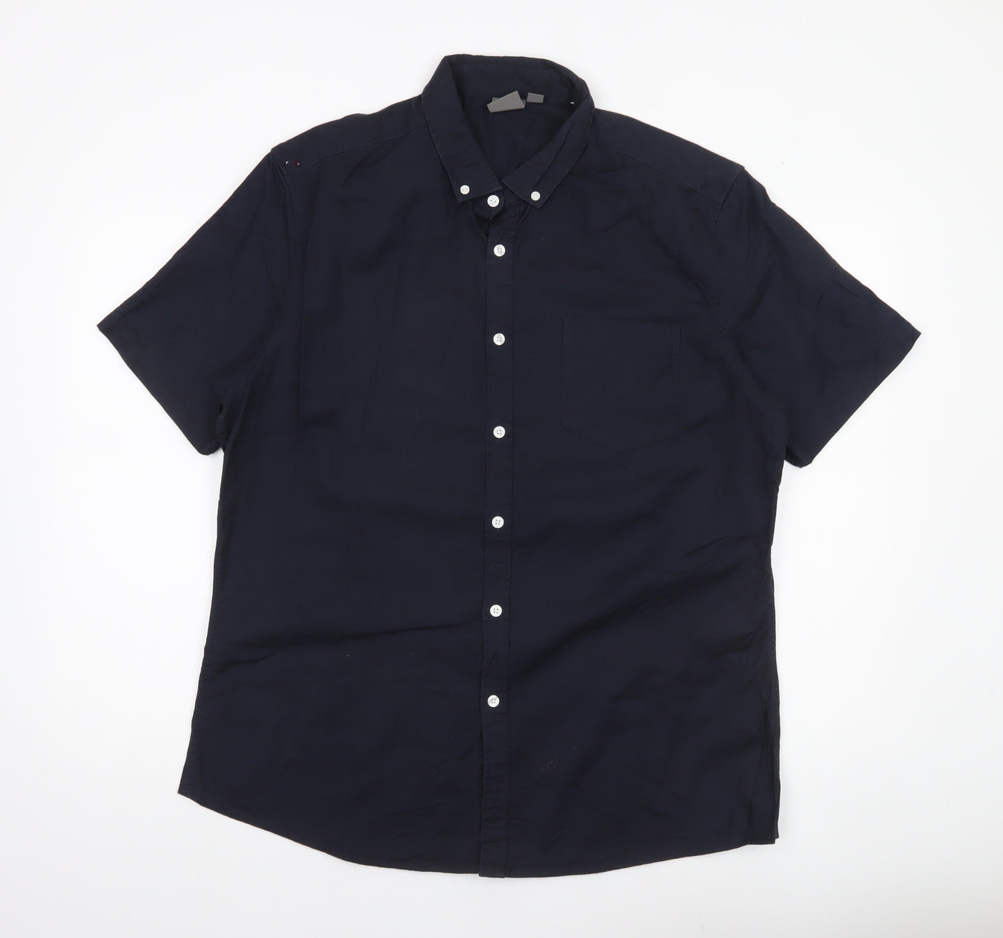 ASOS Men’s Blue XL 42-44" Button-Down Short Sleeve Casual Shirt