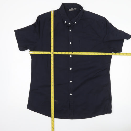 ASOS Men’s Blue XL 42-44" Button-Down Short Sleeve Casual Shirt