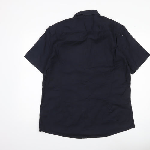 ASOS Men’s Blue XL 42-44" Button-Down Short Sleeve Casual Shirt