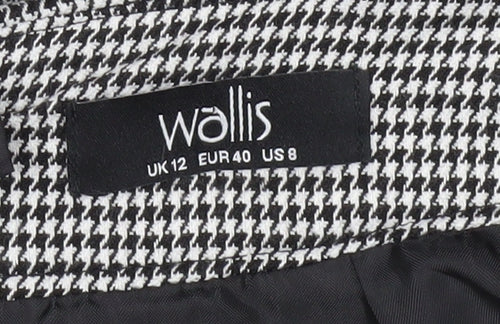 Wallis Womens Black Houndstooth Pencil Skirt UK12 Workwear