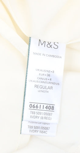 Marks and Spencer Women’s Ivory Size 8 Short Sleeve Shift Dress
