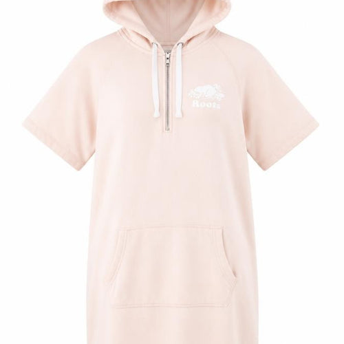 Roots Womens Pink S T-Shirt Hoodie Dress Casual Knee Length