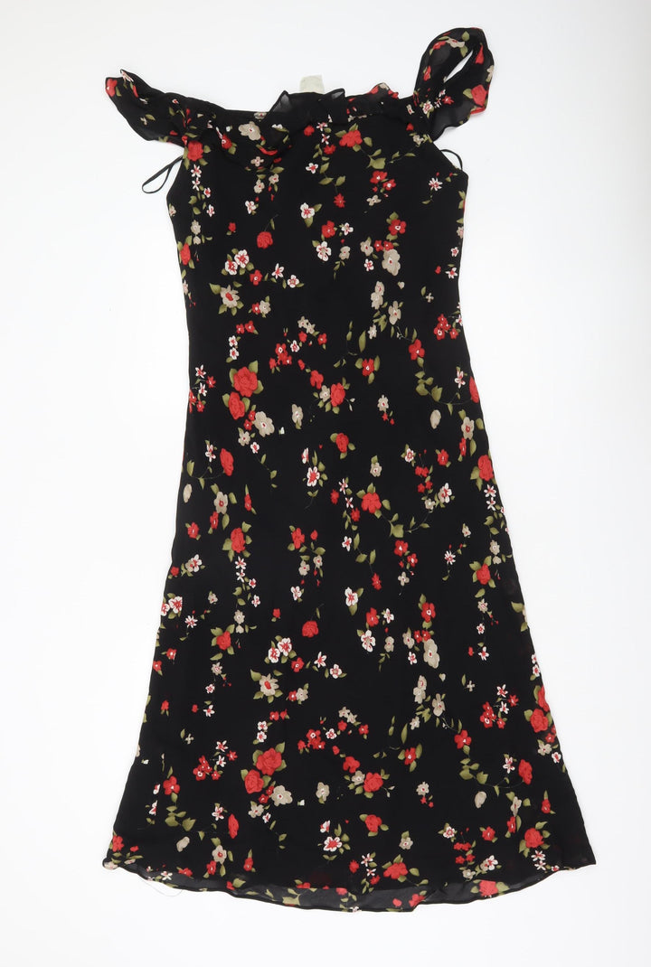 Evan-Picone Women’s Black Floral Off Shoulder Shift Dress Size 10
