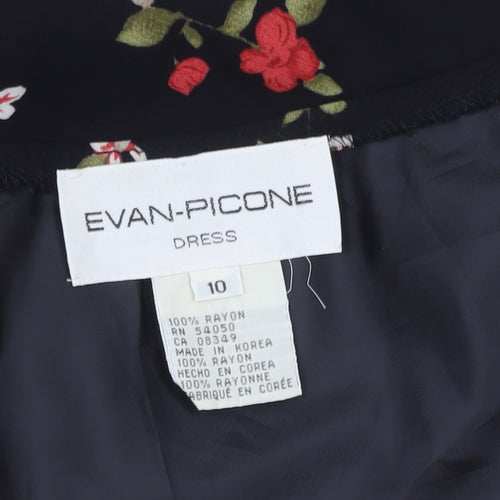Evan-Picone Women’s Black Floral Off Shoulder Shift Dress Size 10