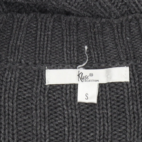 Klass Collection Women's Grey Cable-Knit Cotton Jumper Size S