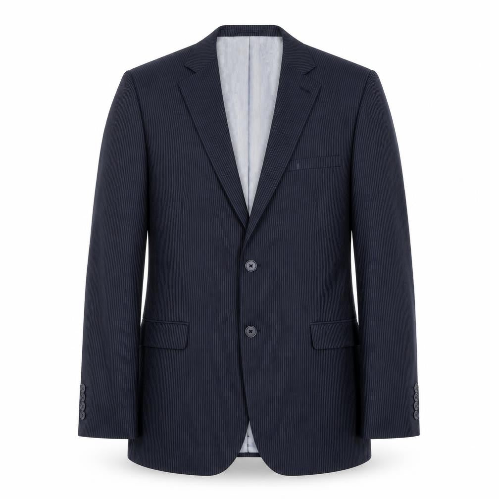 Marks and Spencer Men’s Blue Pinstripe Wool Blend Blazer Jacket 40 Chest
