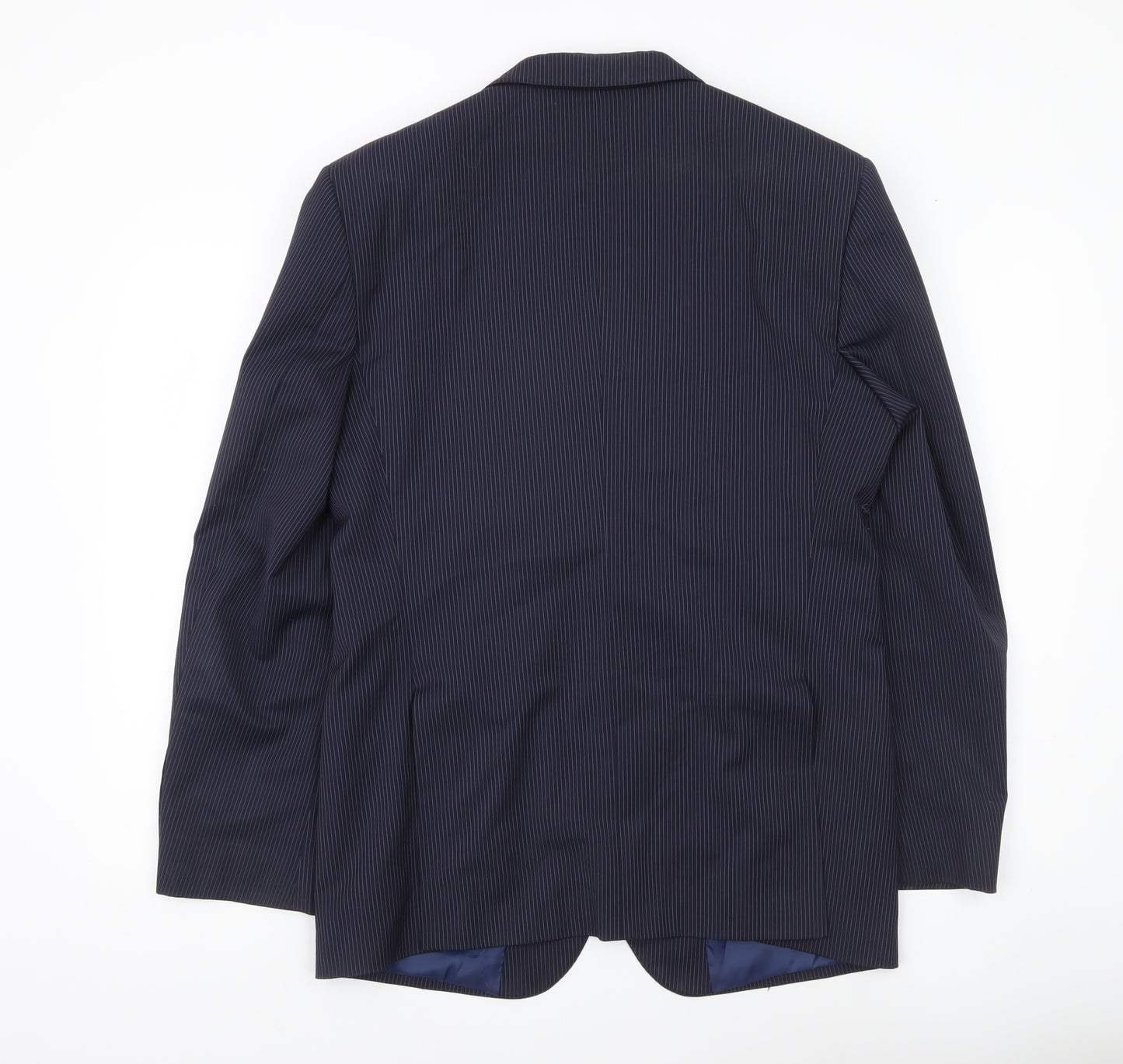 Marks and Spencer Men’s Blue Pinstripe Wool Blend Blazer Jacket 40 Chest