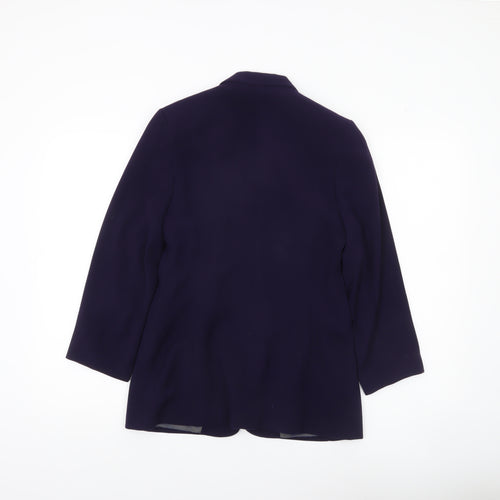BHS Women Purple Blazer Size 8 Regular Fit One Button Work Jacket