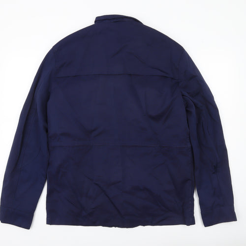 H&M Men’s Blue Military Jacket Size 38 Cotton Blend Mid-Length