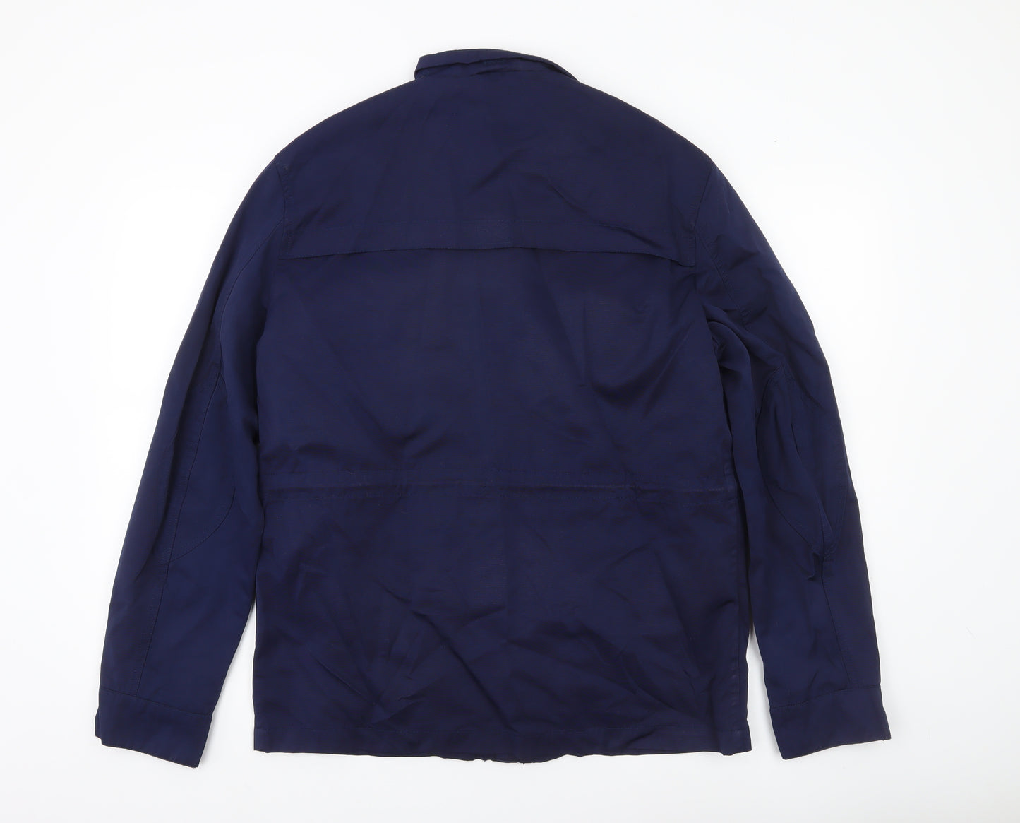 H&M Men’s Blue Military Jacket Size 38 Cotton Blend Mid-Length