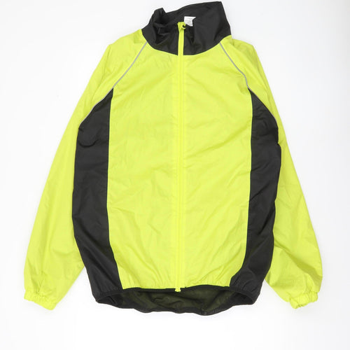 Crane Men's Yellow Black Cycling Windbreaker Jacket Medium 39-41"